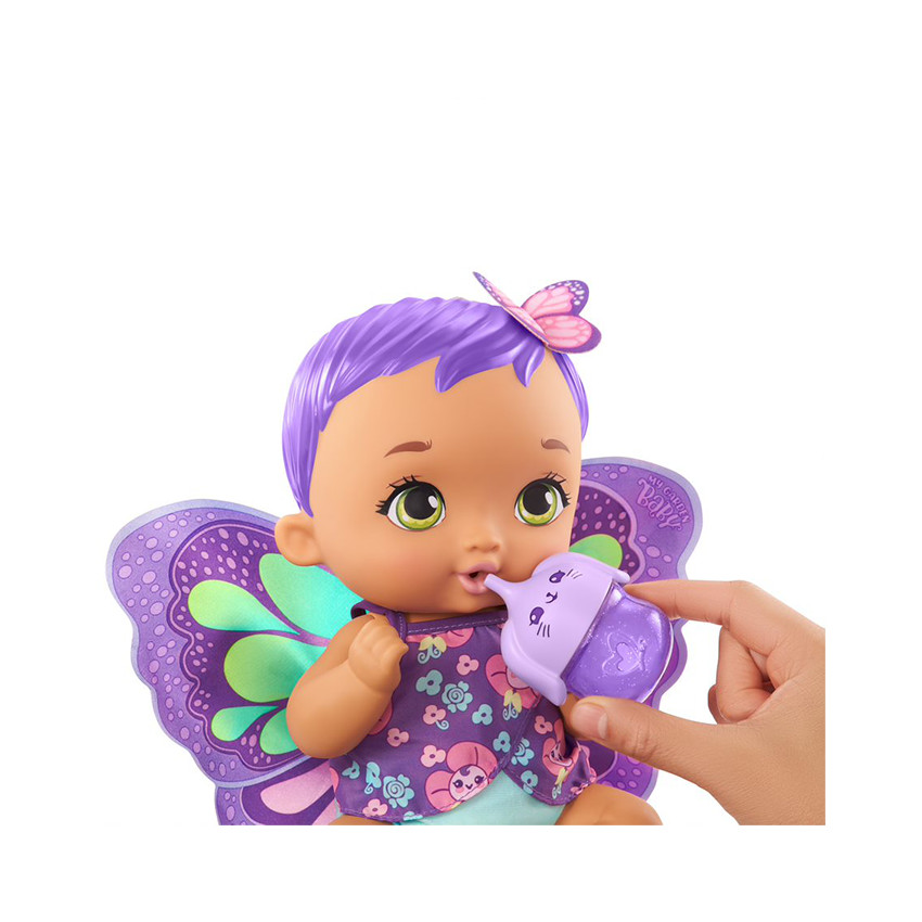 Papillon Violet Boit et Fait Pipi 