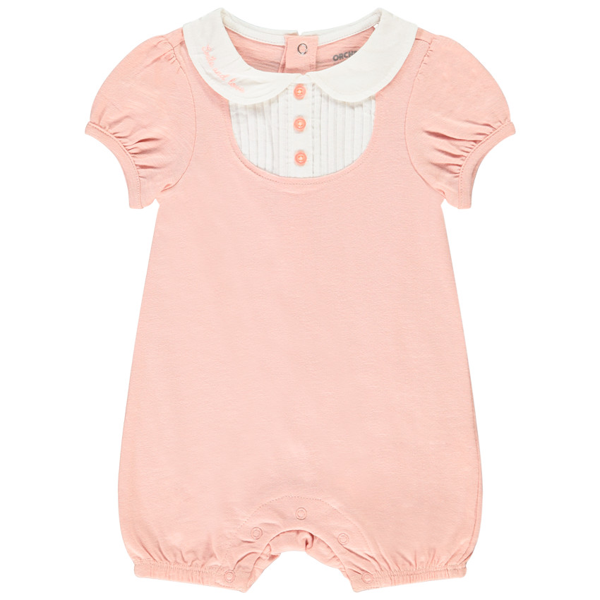 Combinaison courte col claudine pour bébé fille 