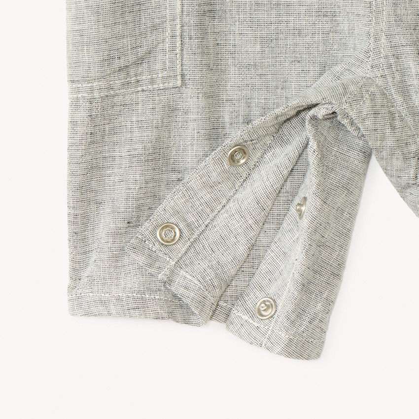 Salopette courte en toile chinée pour bébé garçon  