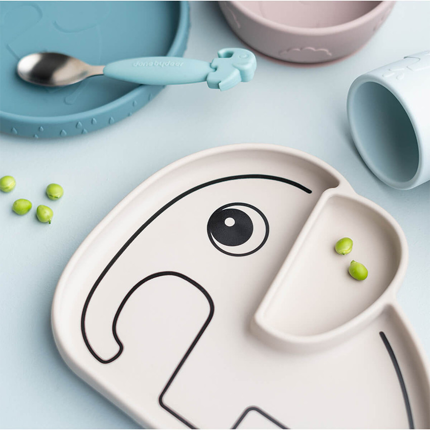 Assiette ventousée en silicone Elphee sable 