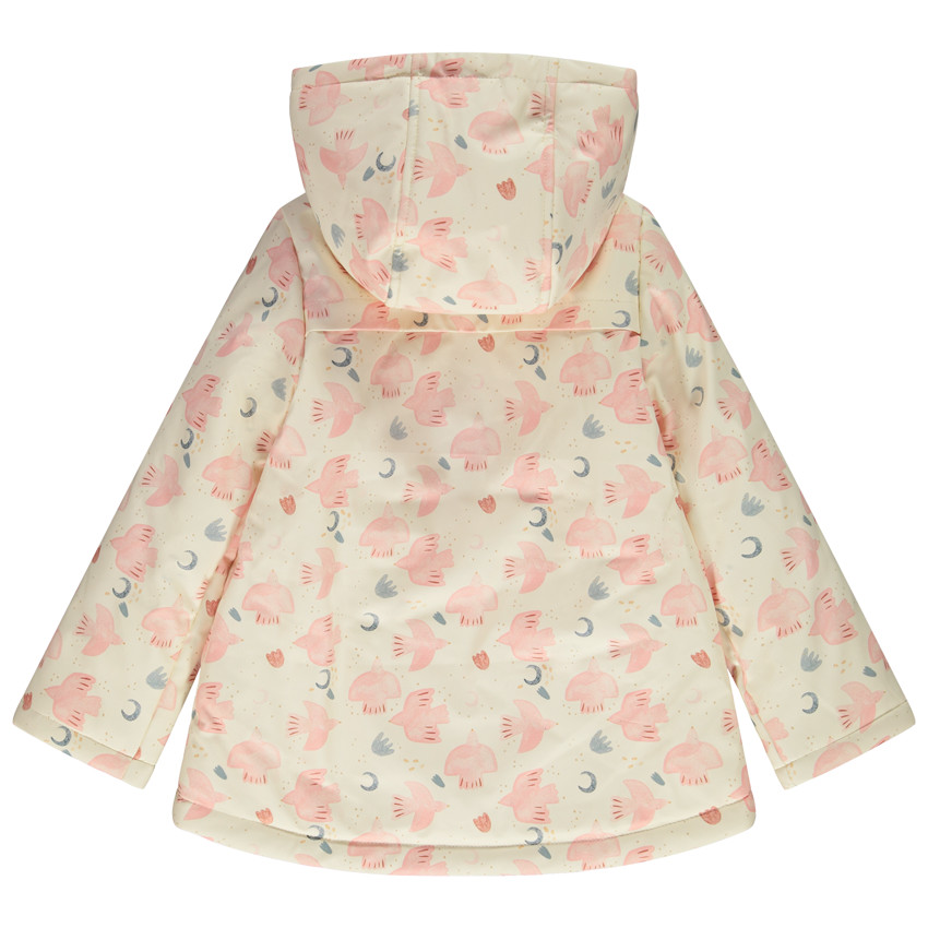 Parka gomme déperlante imprimé oiseaux pour fille 