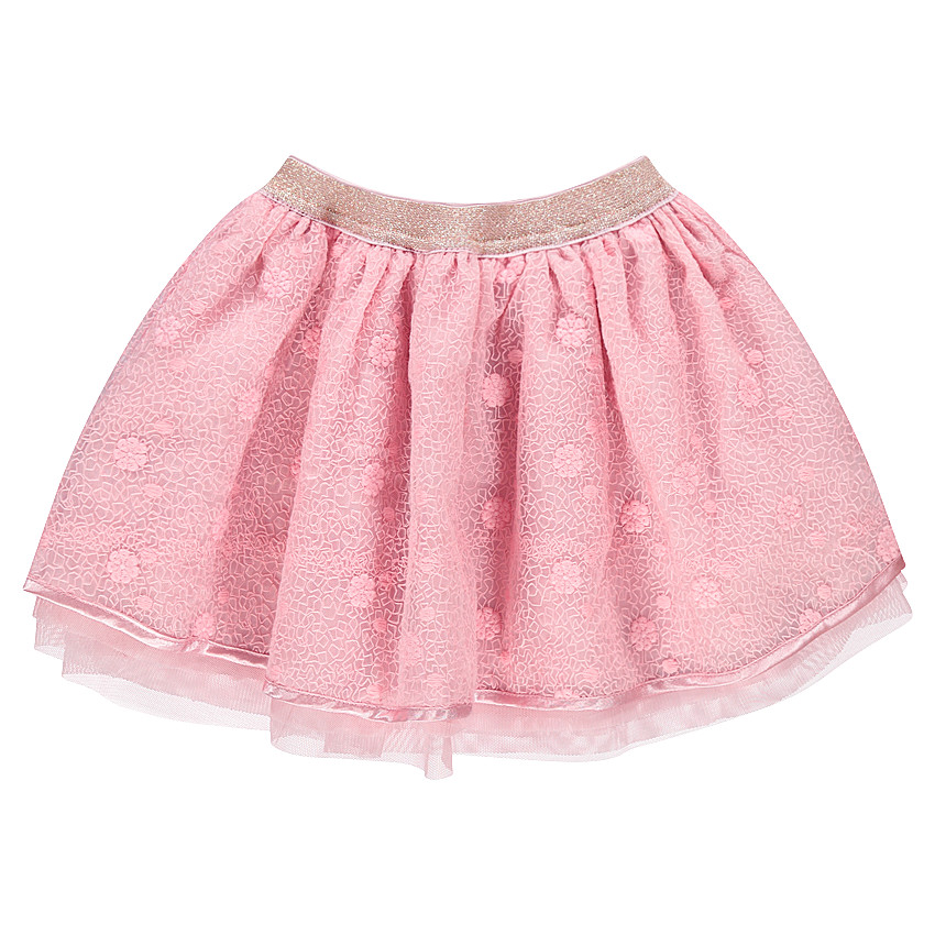 Jupe de cérémonie volantée en tulle à taille pailletée 