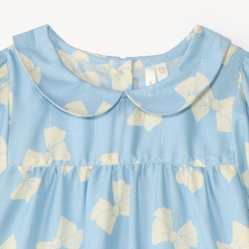 Ensemble long tunique + caleçon motif nœuds pour bébé fille 