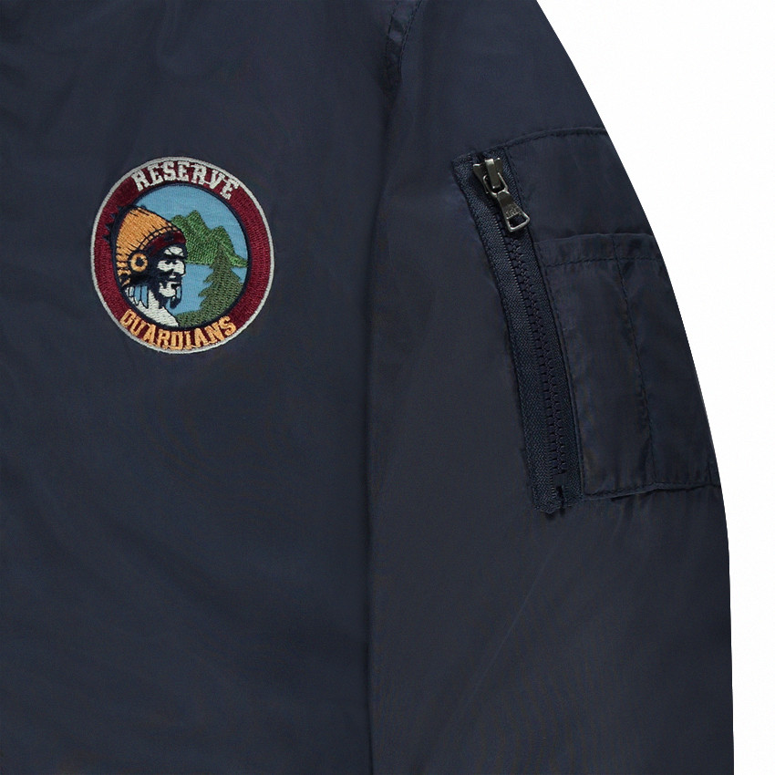 Junior - Blouson style bombers à capuche amovibles et badges 