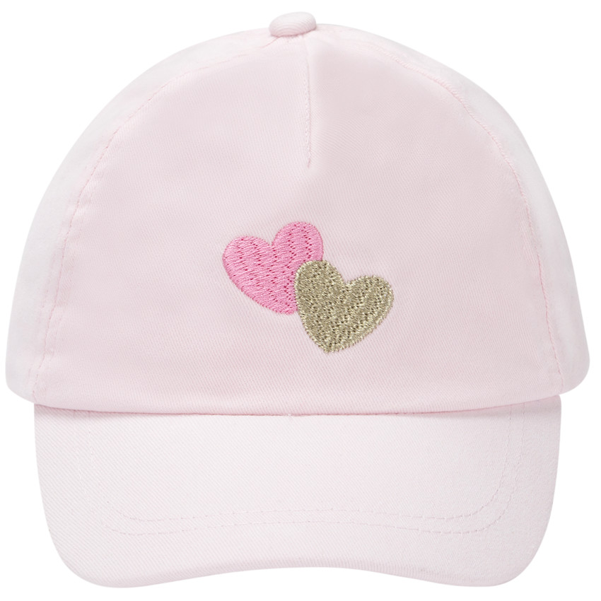 Casquette en denim à cœurs brodés pour fille 
