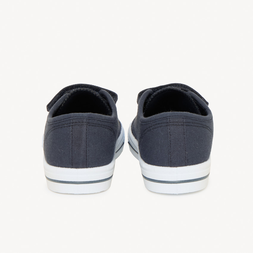 Baskets basses en toile à scratch et lacets élastiqués pour garçon 