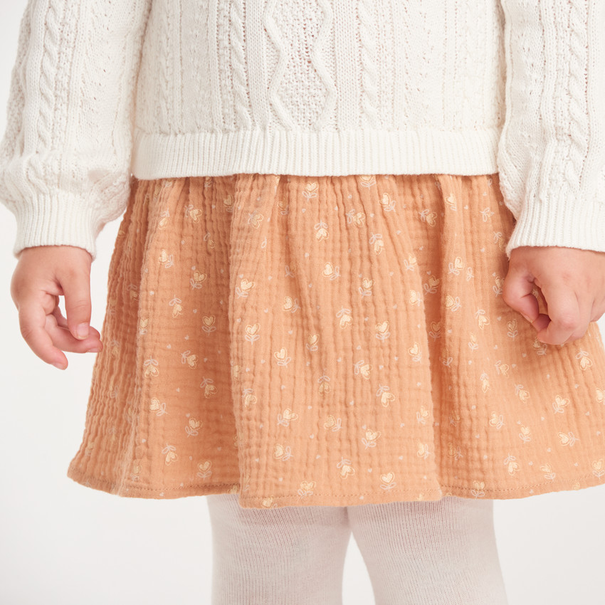 Robe tricot effet 2-en-1 bébé fille 