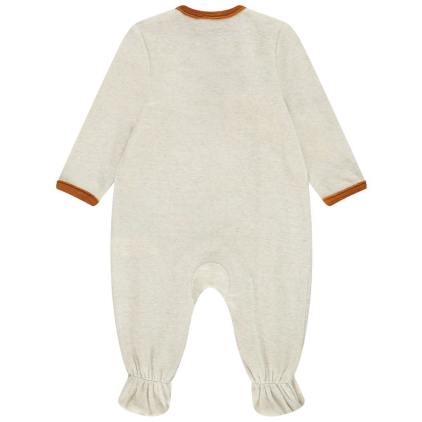 Dors-bien en velours chiné avec visuel ourson pour bébé garçon 