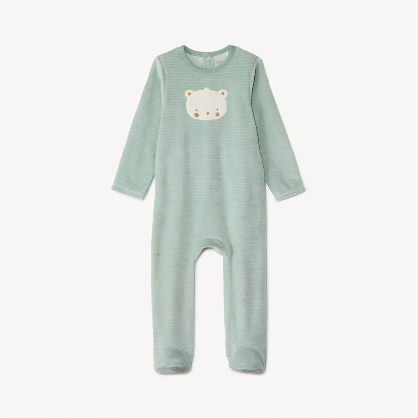 Dors-bien en velours patch animal pour bébé avec ouvertures différentes selon l'âge 