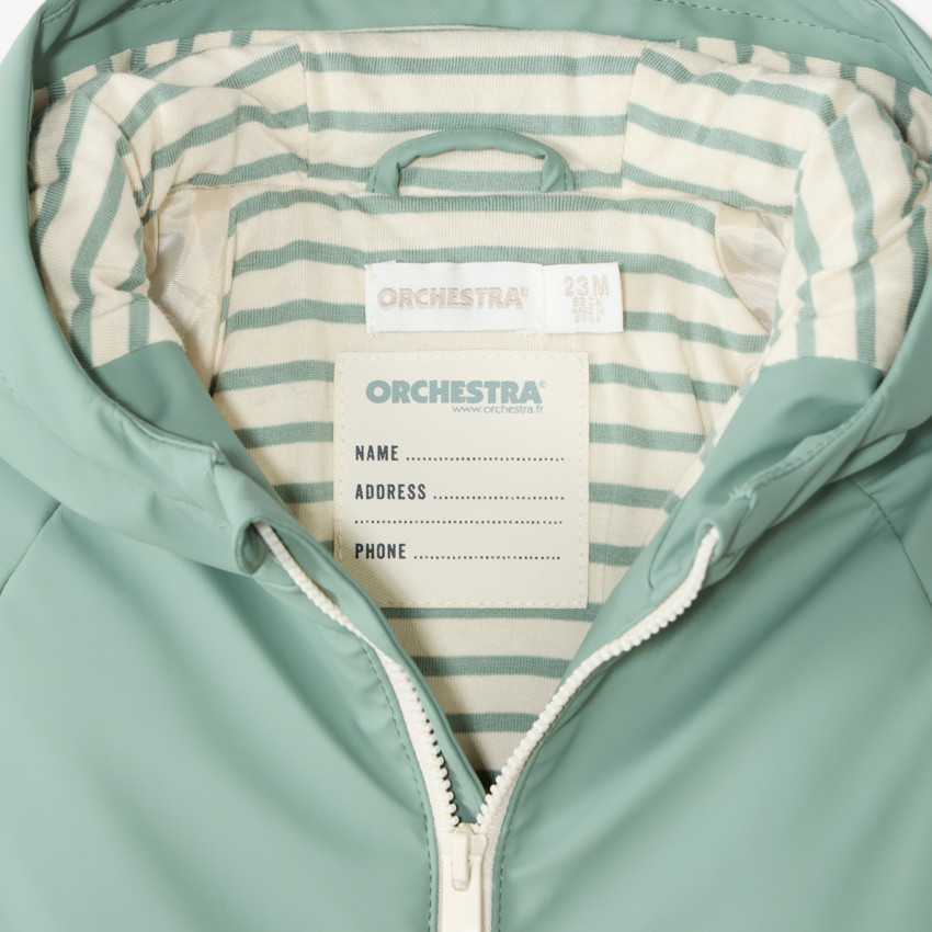 Parka bébé garçon imperméable poche ludique 