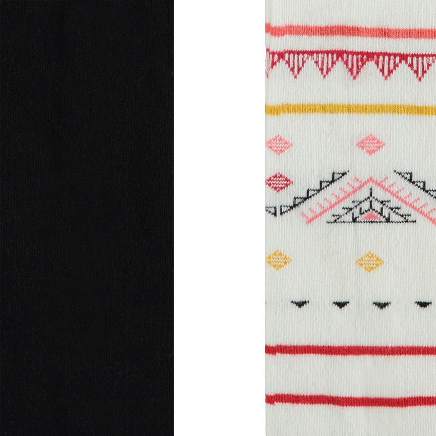Lot de 2 collants épais uni / à motifs 