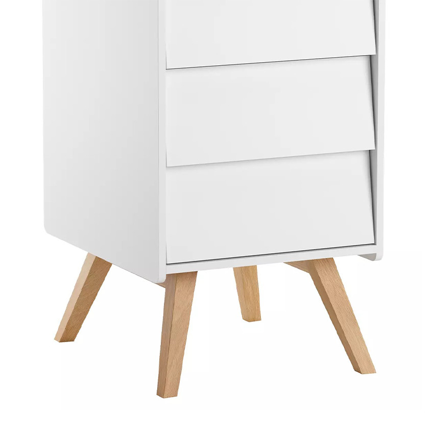 Chiffonnier à 5 tiroirs Vintage blanc/chêne 