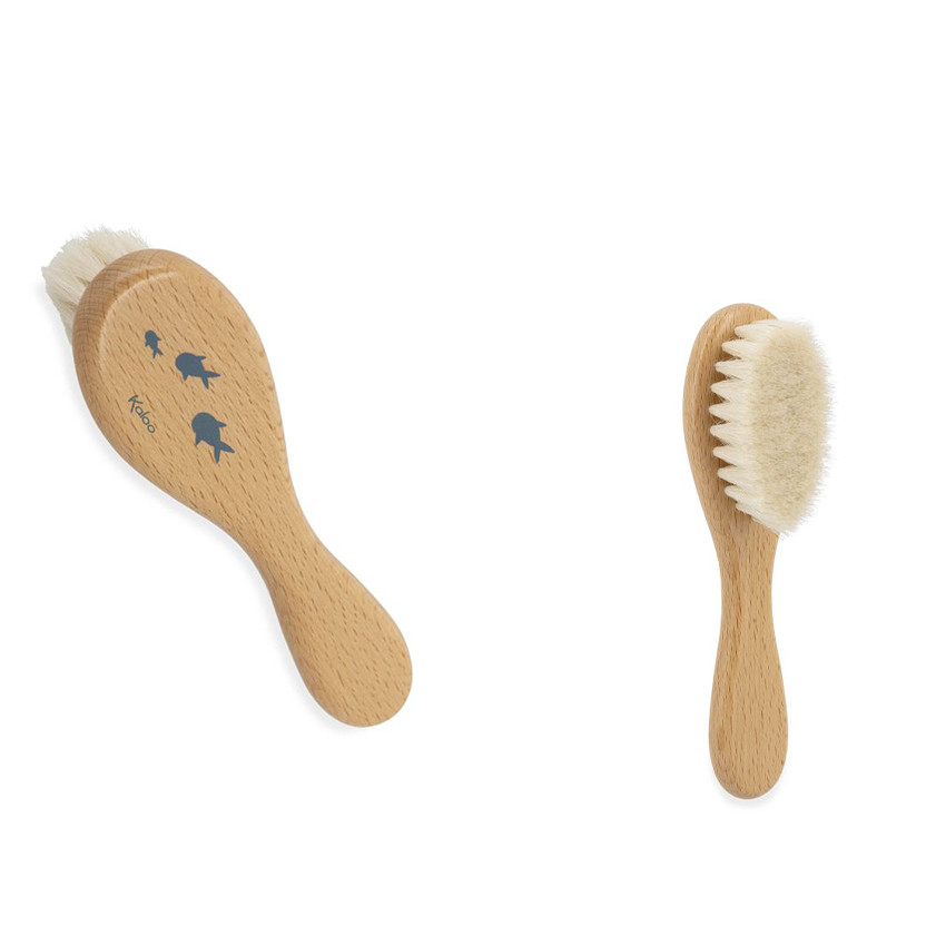 Coffret de bain - cape de bain bambou + brosse Blanc 