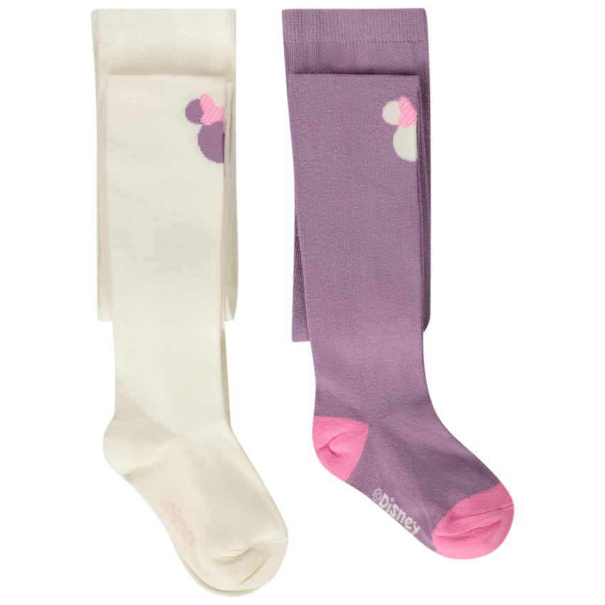 Lot de 2 paires de collants épais Minnie Disney pour fille