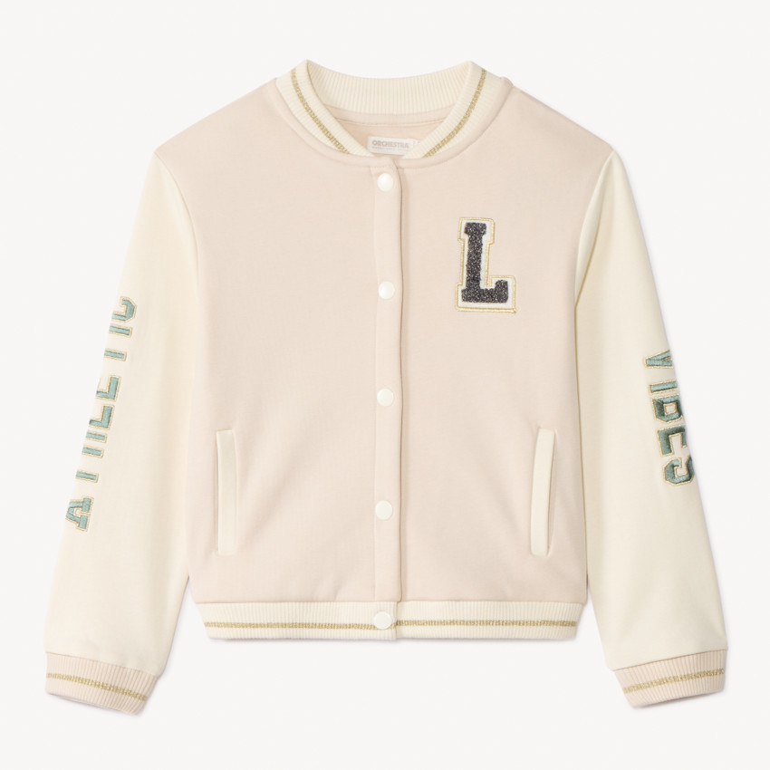 Gilet manches longues style teddy brodé pour fille