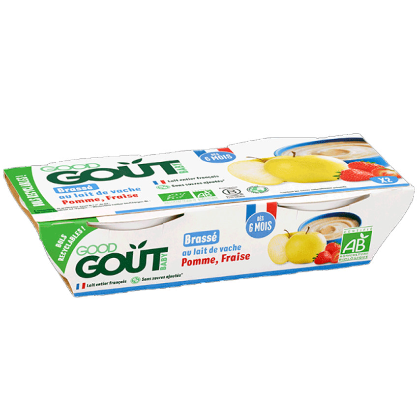 Lot de 2 brassés Pomme & Fraise 100g 