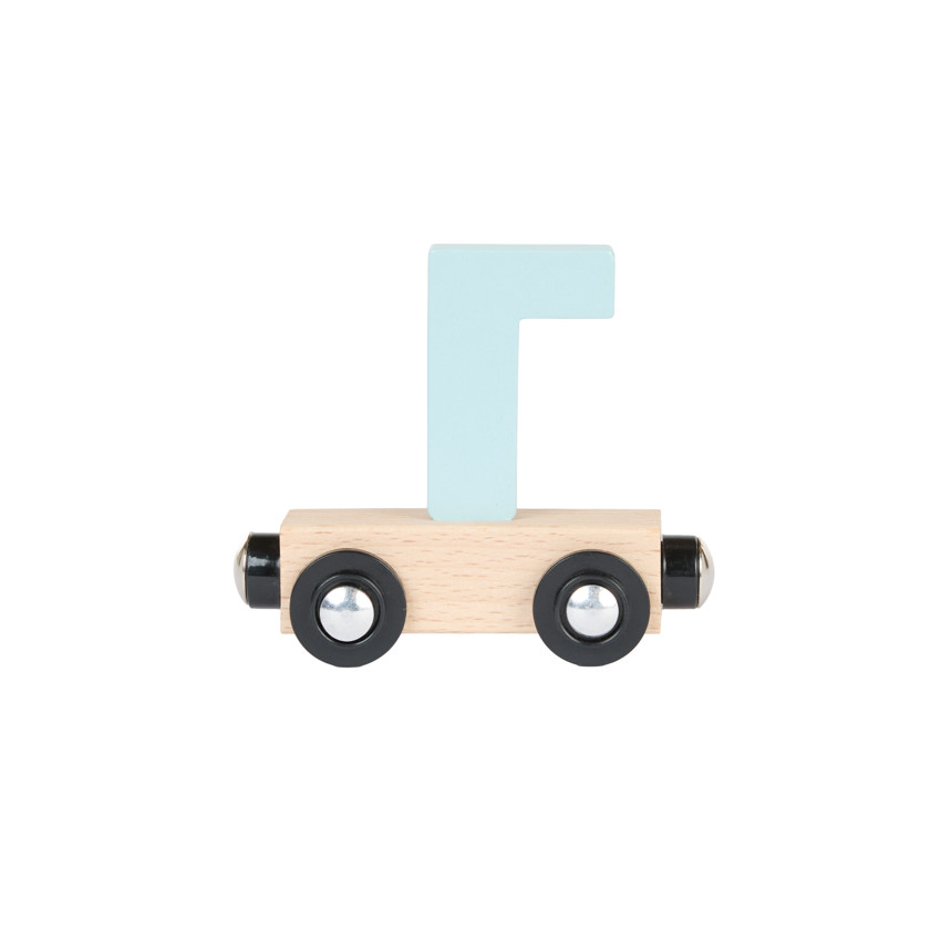 Lettre "GAMMA" wagon en bois - gris bleu 