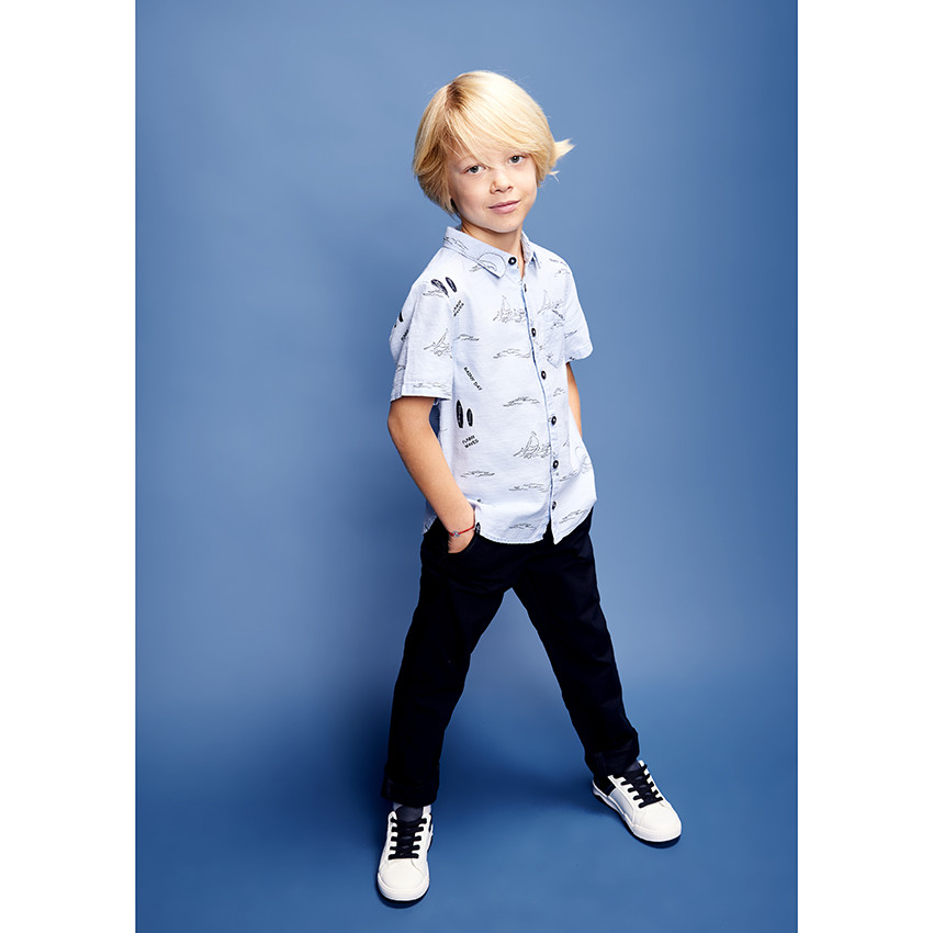 Chemise manches courtes imprimé fantaisie marin pour garçon 