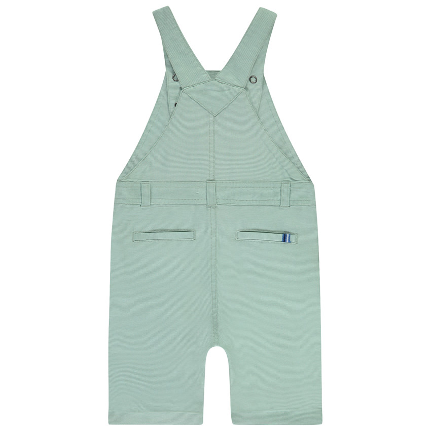 Salopette courte en toile + poche plaquée pour bébé garçon 