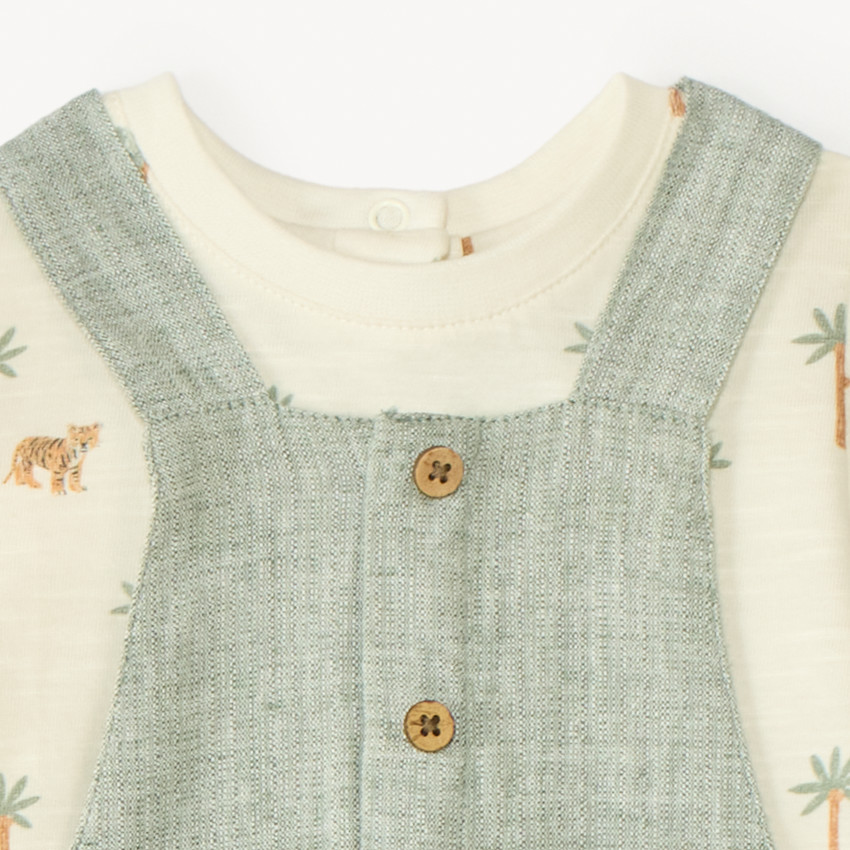 Ensemble court 2 pièces t-shirt + salopette pour bébé garçon 