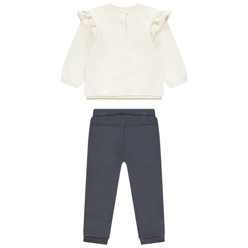Ensemble jogging + sweat avec volants pour bébé fille 