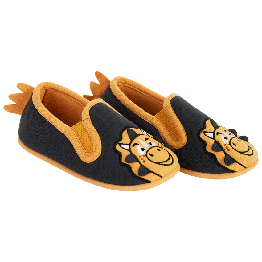 Chaussons bas bicolores dinosaure pour garçon 
