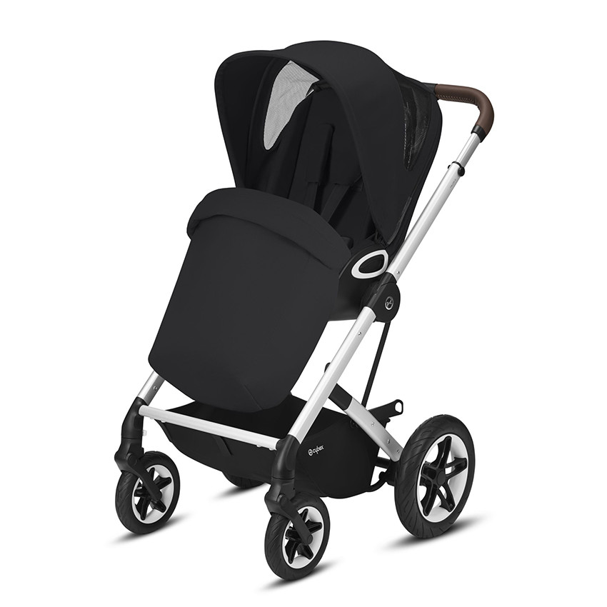 Poussette Talos S Lux - Châssis Silver - Siège Deep Black 