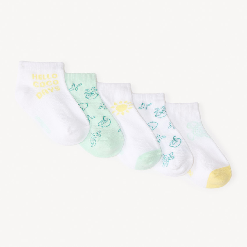 Lot de 5 paires de chaussettes courtes fantaisie pour bébé garçon 
