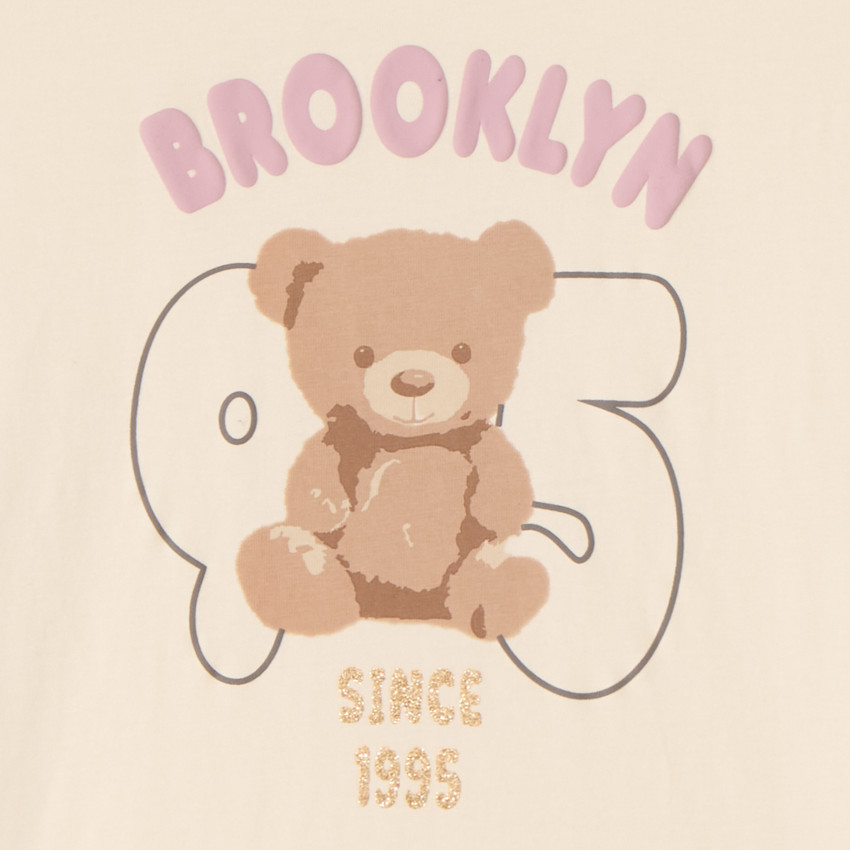 T-shirt manches longues print ourson pour fille 