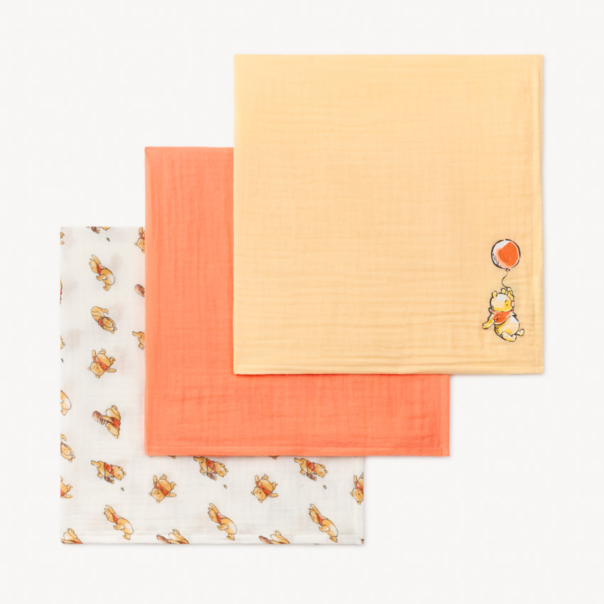Lot de 3 langes Winnie L'Ourson Disney - 70x70 cm 