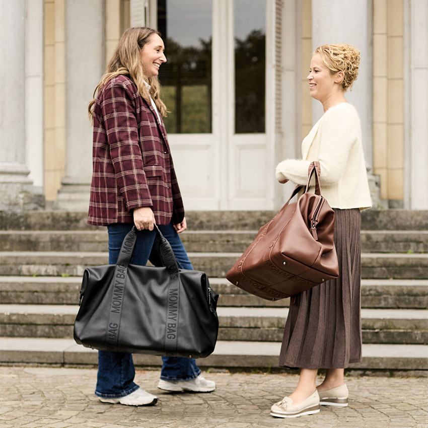 Sac à langer en simili cuir signature Mommy Bag noir 