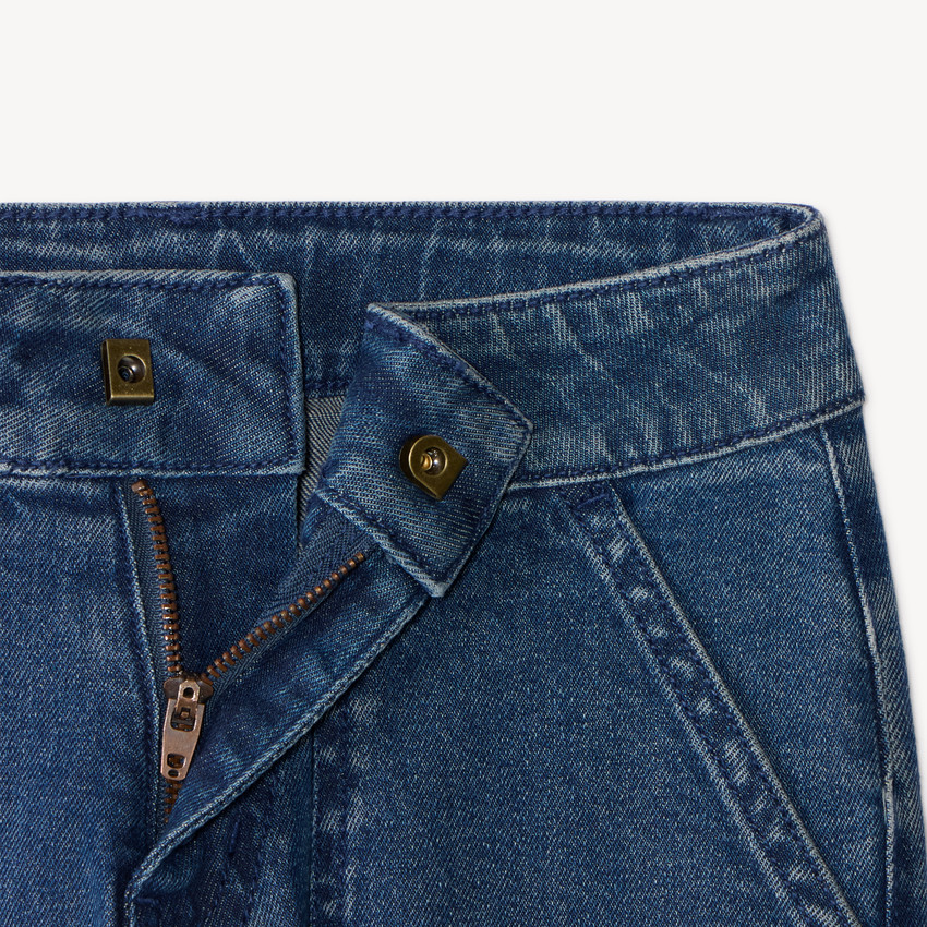 Jean droit garçon print en relief Vintage Sport 