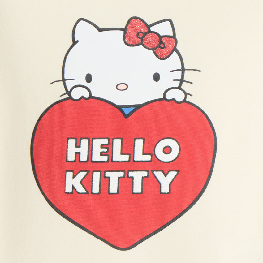 Sweat fille en molleton oversize print Hello Kitty 
