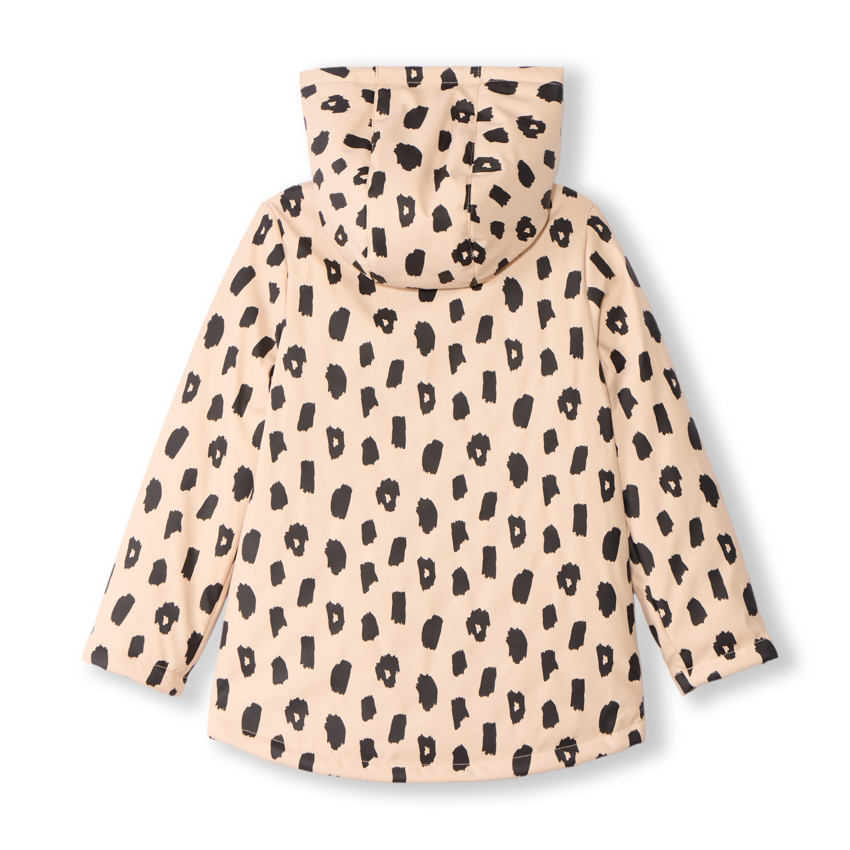 Parka gomme déperlante imprimé léopard pour fille 