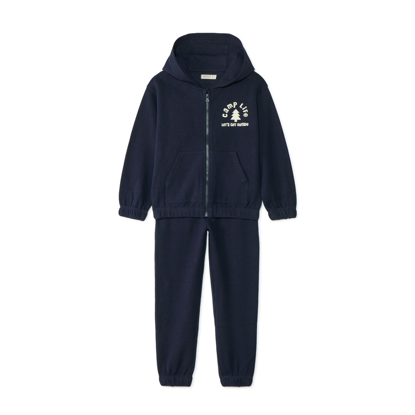 Ensemble de jogging garçon à capuche zippé print fantaisie