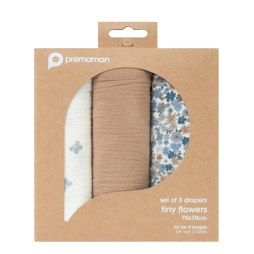 Lot de 3 lange en gaze de coton - Tiny Flowers 