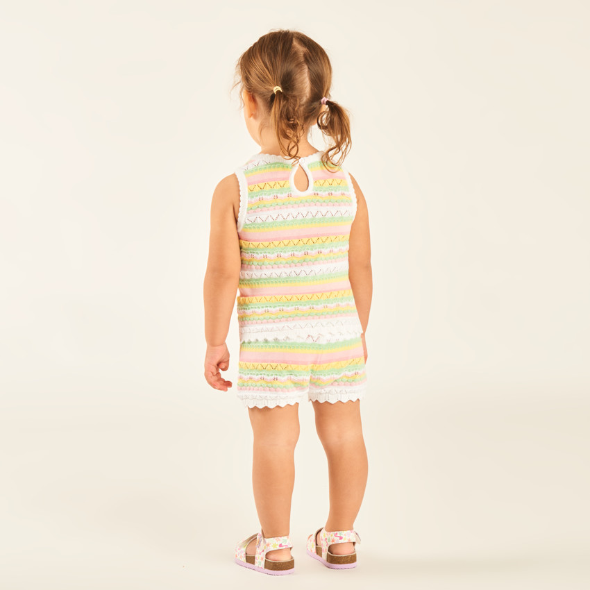 Ensemble 2 pièces débardeur + short en maille tricotée fantaisie pour bébé fille 