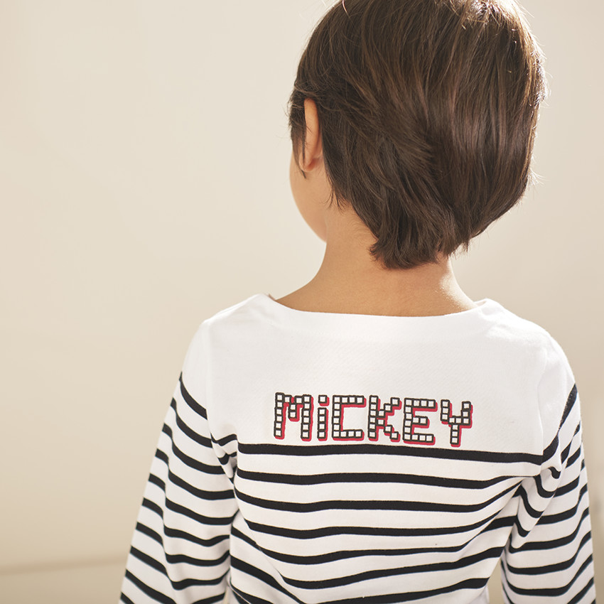 Marinière en jersey broderie Mickey Disney 