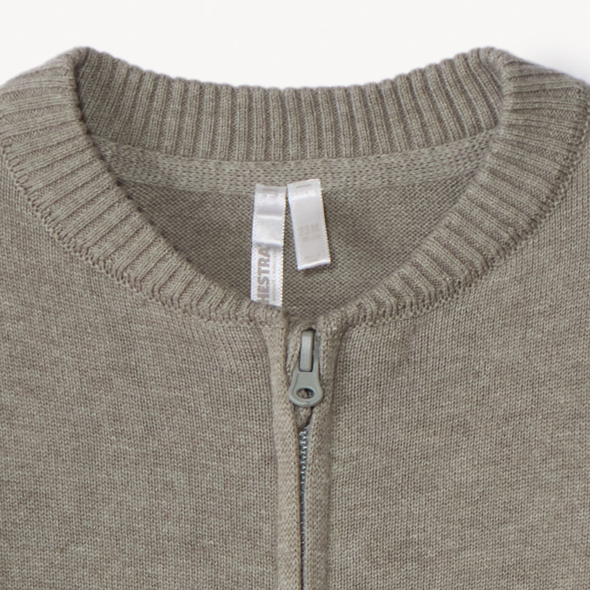 Gilet en tricot uni avec col teddy pour bébé garçon  