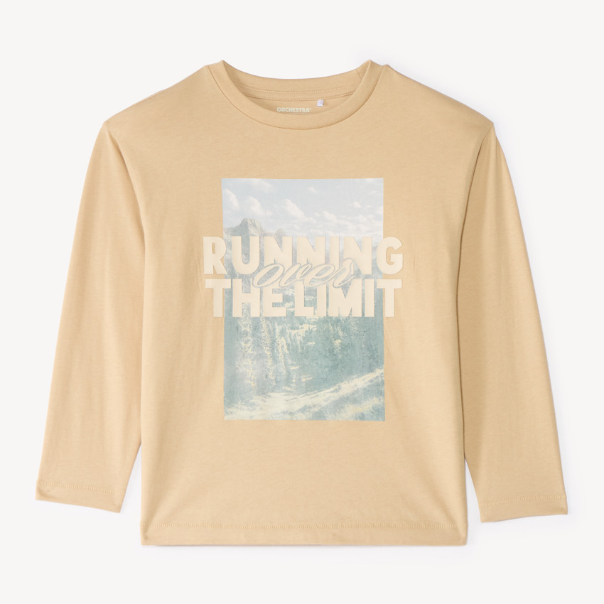 T-shirt manches longues oversize photoprint montagne pour garçon