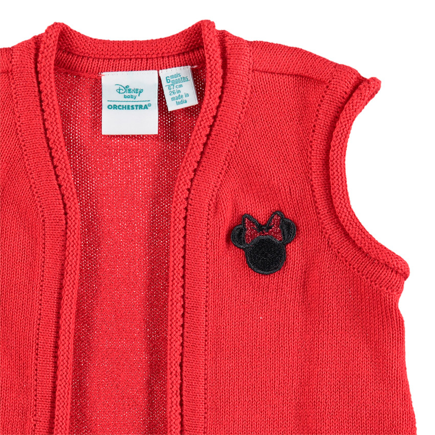 Ensemble 3 pièces avec tunique imprimée all-over, gilet et legging Minnie Disney 