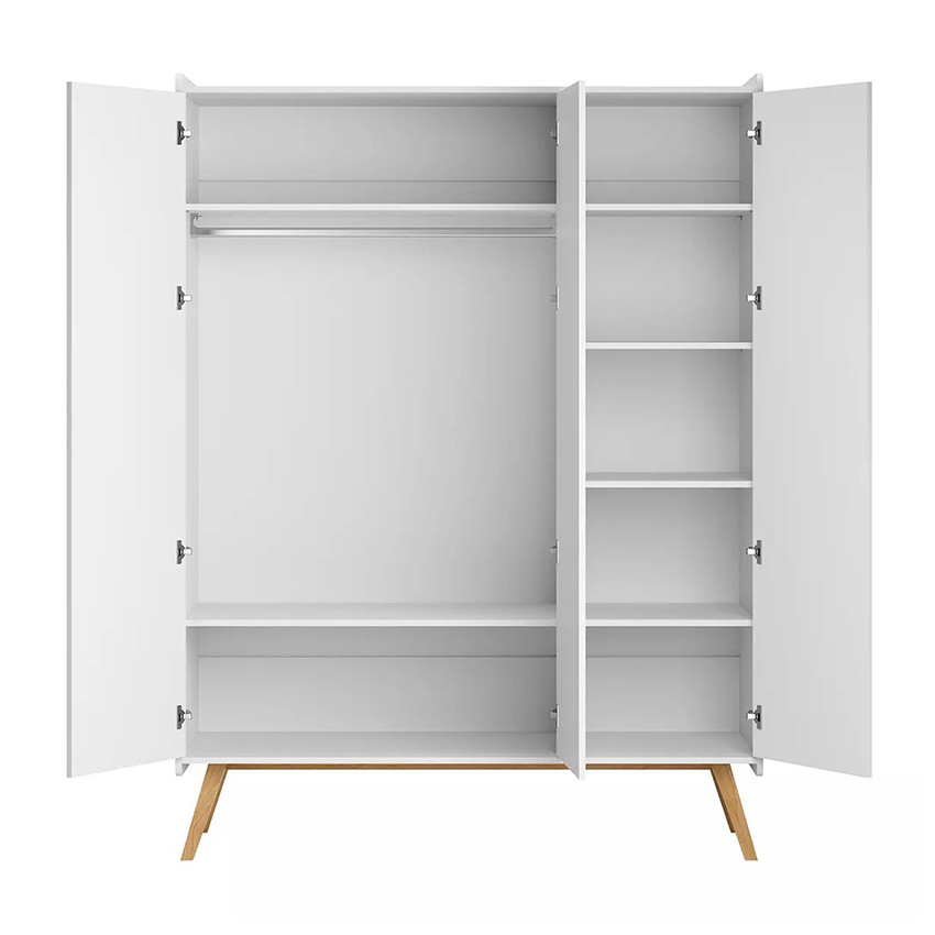 Armoire à 3 portes Vintage blanc/chêne 