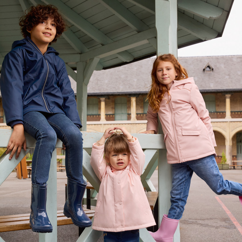 Parka gomme déperlante doublée sherpa pour fille 