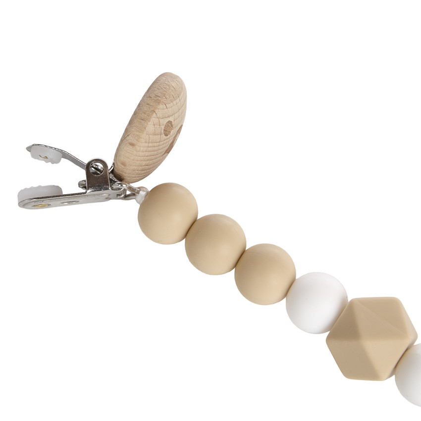 Attache sucette en silicone - Beige 