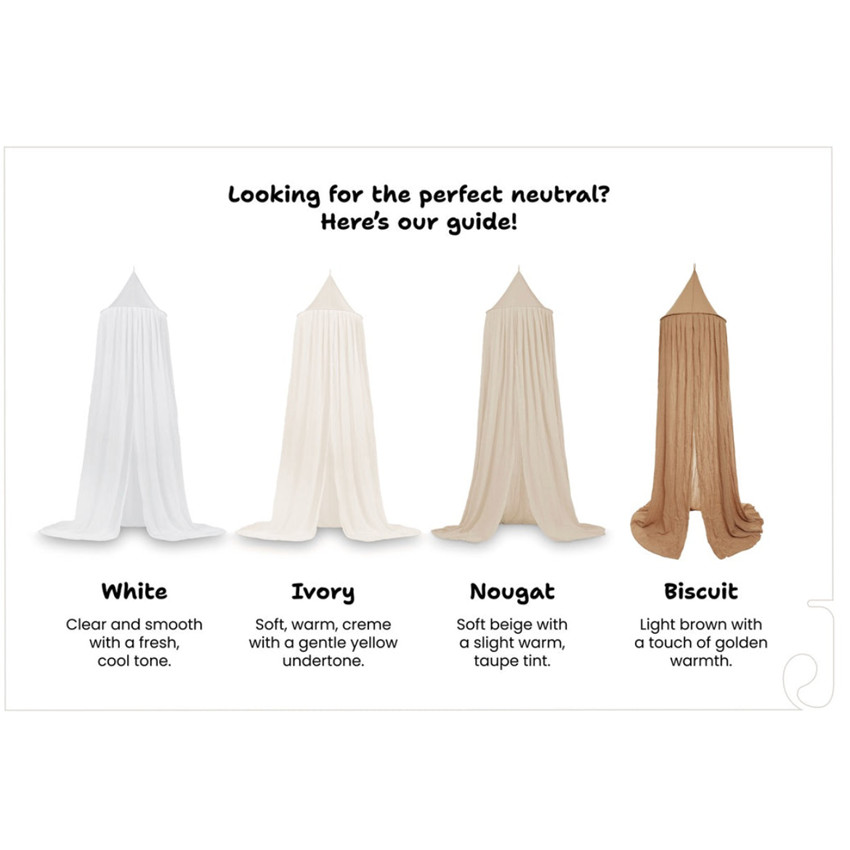 Ciel de lit et moutiquaire Vintage 245cm Ivory 