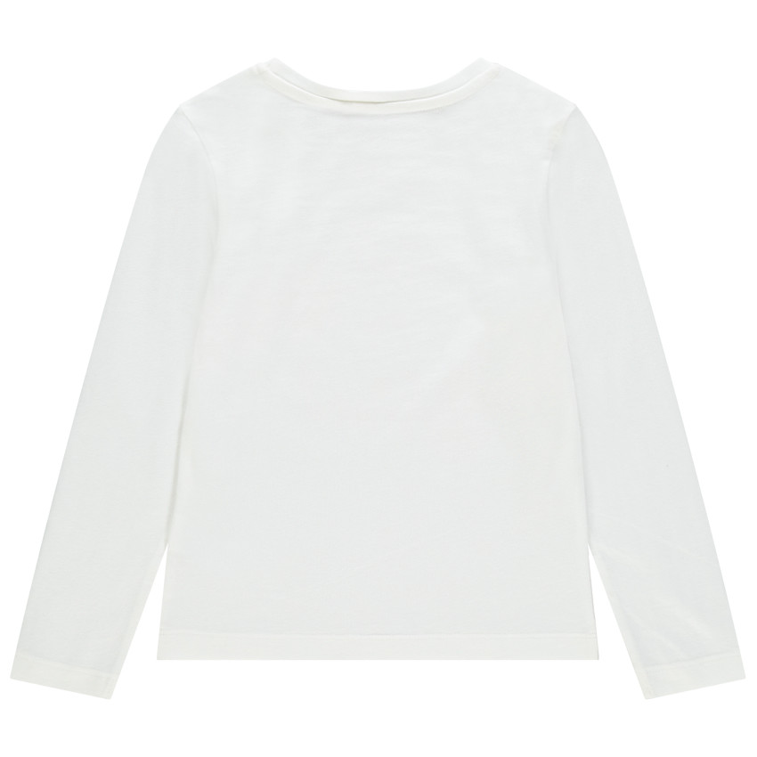 T-shirt manches longues en coton bio à message pour enfant fille 