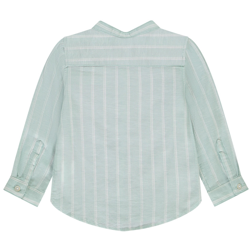 Chemise manches longues rayée à col mao pour bébé garçon 
