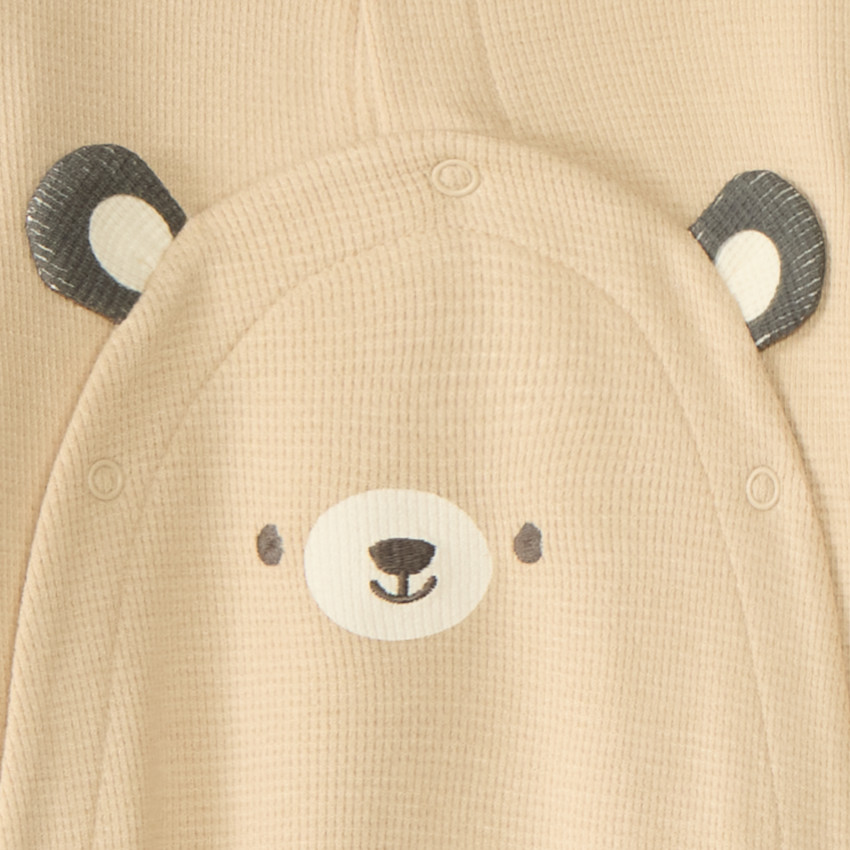 Dors-bien manches longues en nid d'abeille motifs ourson pour bébé garçon 