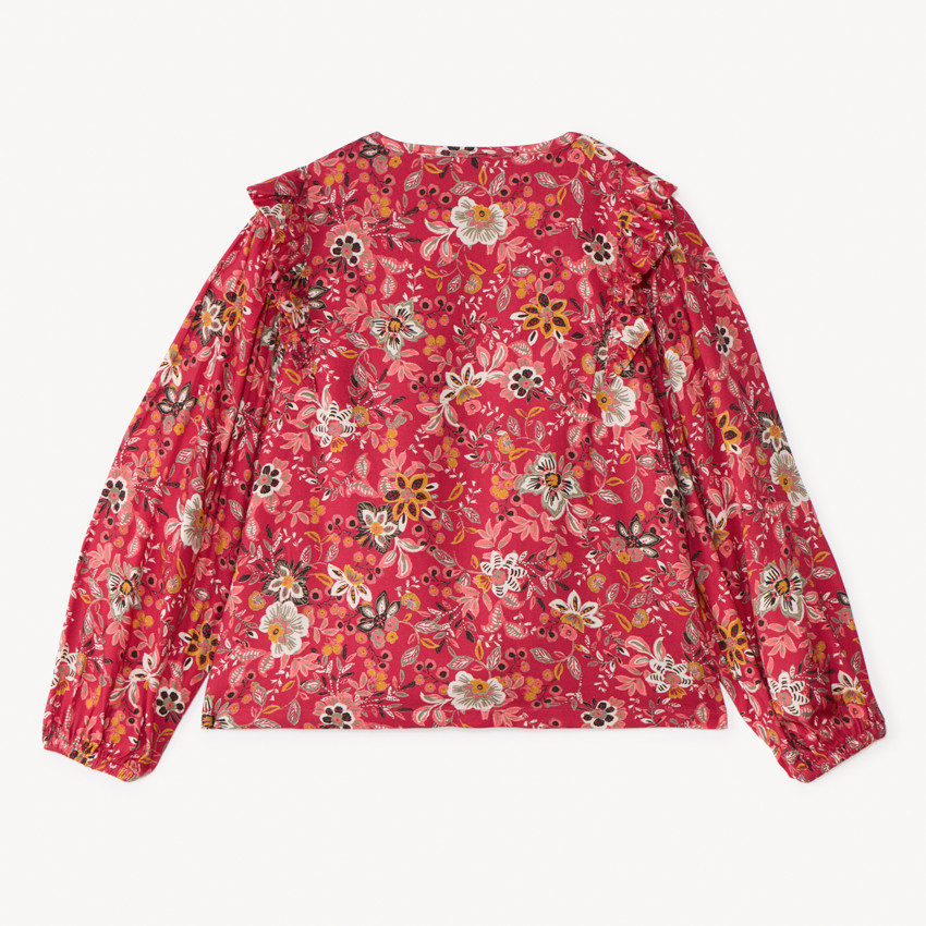Blouse manches longues imprimé fleuri pour fille 