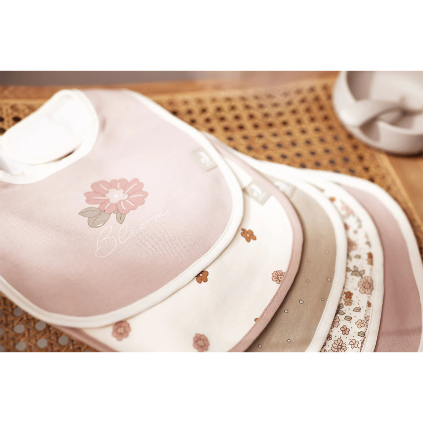 Lot de 5 bavoirs imperméables Retro Flowers 